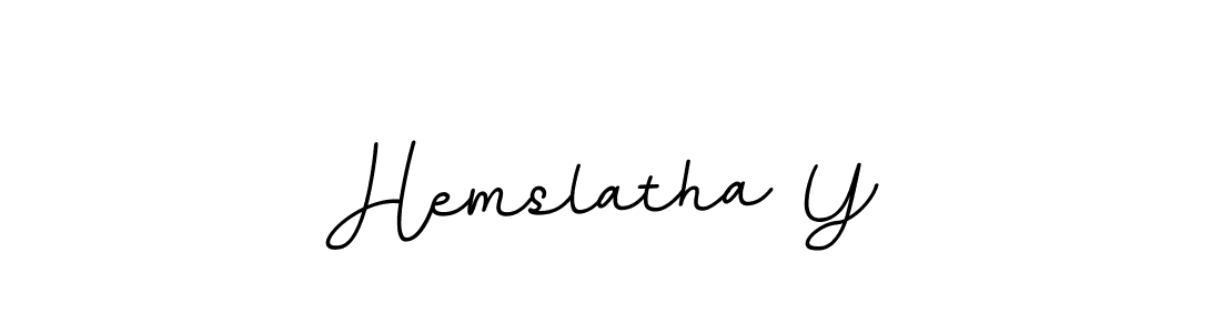 Hemslatha Y stylish signature style. Best Handwritten Sign (BallpointsItalic-DORy9) for my name. Handwritten Signature Collection Ideas for my name Hemslatha Y. Hemslatha Y signature style 11 images and pictures png