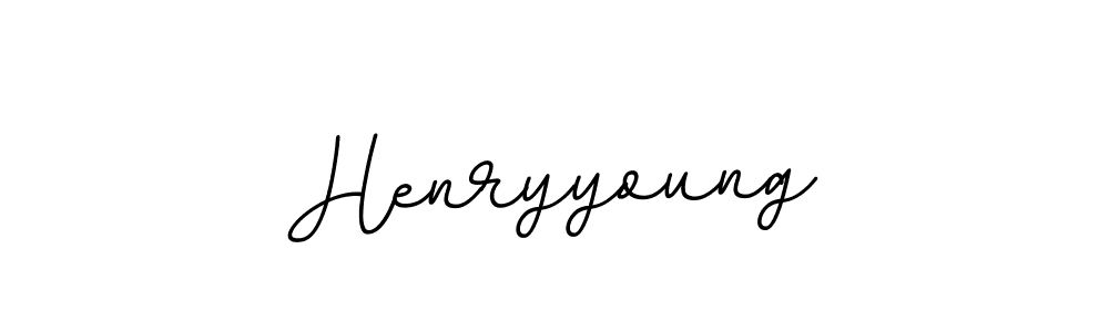 How to make Henryyoung name signature. Use BallpointsItalic-DORy9 style for creating short signs online. This is the latest handwritten sign. Henryyoung signature style 11 images and pictures png