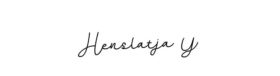 Use a signature maker to create a handwritten signature online. With this signature software, you can design (BallpointsItalic-DORy9) your own signature for name Henslatja Y. Henslatja Y signature style 11 images and pictures png