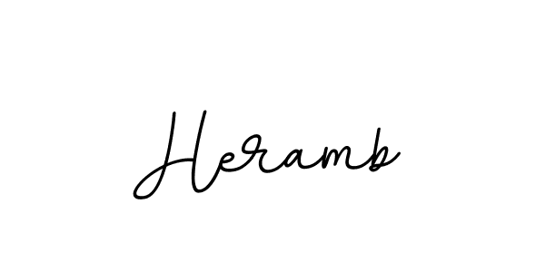 Make a beautiful signature design for name Heramb. With this signature (BallpointsItalic-DORy9) style, you can create a handwritten signature for free. Heramb signature style 11 images and pictures png