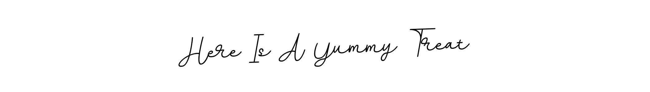 BallpointsItalic-DORy9 is a professional signature style that is perfect for those who want to add a touch of class to their signature. It is also a great choice for those who want to make their signature more unique. Get Here Is A Yummy Treat name to fancy signature for free. Here Is A Yummy Treat signature style 11 images and pictures png