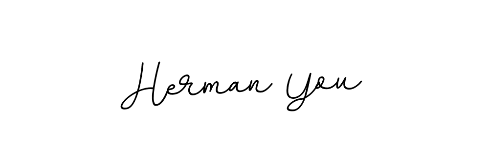 Design your own signature with our free online signature maker. With this signature software, you can create a handwritten (BallpointsItalic-DORy9) signature for name Herman You. Herman You signature style 11 images and pictures png