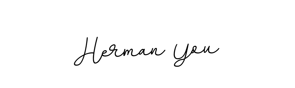 Design your own signature with our free online signature maker. With this signature software, you can create a handwritten (BallpointsItalic-DORy9) signature for name Herman You. Herman You signature style 11 images and pictures png