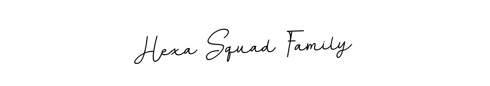 Create a beautiful signature design for name Hexa Squad Family. With this signature (BallpointsItalic-DORy9) fonts, you can make a handwritten signature for free. Hexa Squad Family signature style 11 images and pictures png