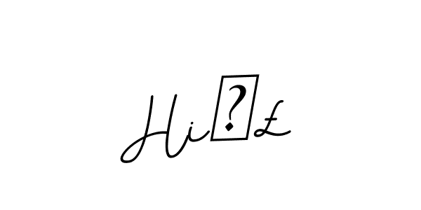 How to make Hiˆ£ name signature. Use BallpointsItalic-DORy9 style for creating short signs online. This is the latest handwritten sign. Hiˆ£ signature style 11 images and pictures png