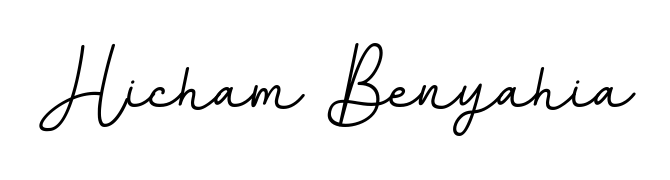 The BallpointsItalic-DORy9 font transforms the name Hicham Benyahia into an executive sign with sharp precision and distinguished character. Hicham Benyahia signature style 11 images and pictures png