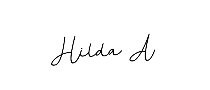 Hilda A stylish signature style. Best Handwritten Sign (BallpointsItalic-DORy9) for my name. Handwritten Signature Collection Ideas for my name Hilda A. Hilda A signature style 11 images and pictures png