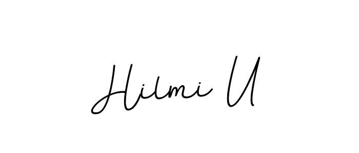 Design your own signature with our free online signature maker. With this signature software, you can create a handwritten (BallpointsItalic-DORy9) signature for name Hilmi U. Hilmi U signature style 11 images and pictures png