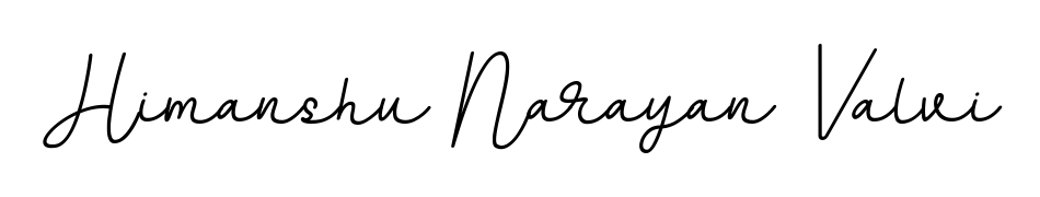 Express your personality with a custom Himanshu Narayan Valvi signature crafted with BallpointsItalic-DORy9 typography. Free transparent PNG download available. Himanshu Narayan Valvi signature style 11 images and pictures png