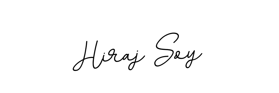 How to make Hiraj Soy name signature. Use BallpointsItalic-DORy9 style for creating short signs online. This is the latest handwritten sign. Hiraj Soy signature style 11 images and pictures png