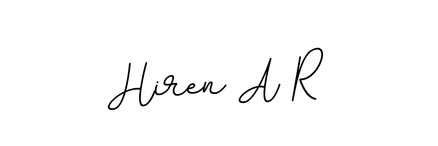 Hiren A R stylish signature style. Best Handwritten Sign (BallpointsItalic-DORy9) for my name. Handwritten Signature Collection Ideas for my name Hiren A R. Hiren A R signature style 11 images and pictures png