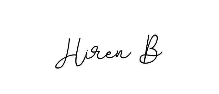 Use a signature maker to create a handwritten signature online. With this signature software, you can design (BallpointsItalic-DORy9) your own signature for name Hiren B. Hiren B signature style 11 images and pictures png