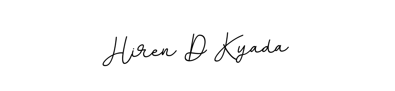 The best way (BallpointsItalic-DORy9) to make a short signature is to pick only two or three words in your name. The name Hiren D Kyada include a total of six letters. For converting this name. Hiren D Kyada signature style 11 images and pictures png