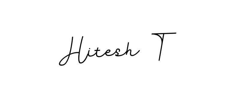 Make a beautiful signature design for name Hitesh T. With this signature (BallpointsItalic-DORy9) style, you can create a handwritten signature for free. Hitesh T signature style 11 images and pictures png