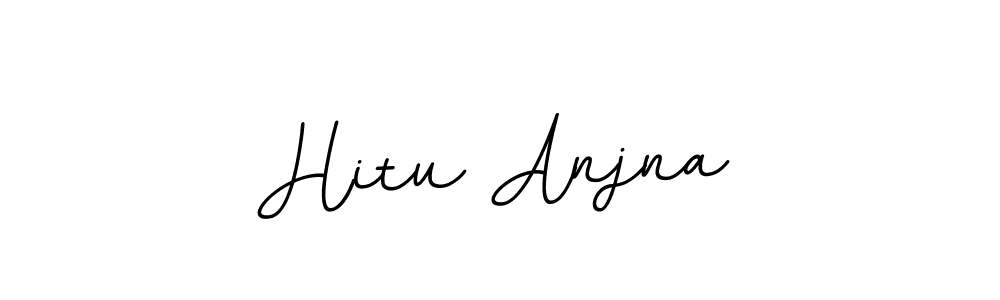 How to make Hitu Anjna name signature. Use BallpointsItalic-DORy9 style for creating short signs online. This is the latest handwritten sign. Hitu Anjna signature style 11 images and pictures png