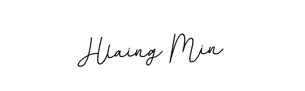 Make a beautiful signature design for name Hlaing Min. With this signature (BallpointsItalic-DORy9) style, you can create a handwritten signature for free. Hlaing Min signature style 11 images and pictures png