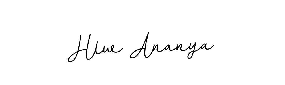 How to make Hlw Ananya name signature. Use BallpointsItalic-DORy9 style for creating short signs online. This is the latest handwritten sign. Hlw Ananya signature style 11 images and pictures png