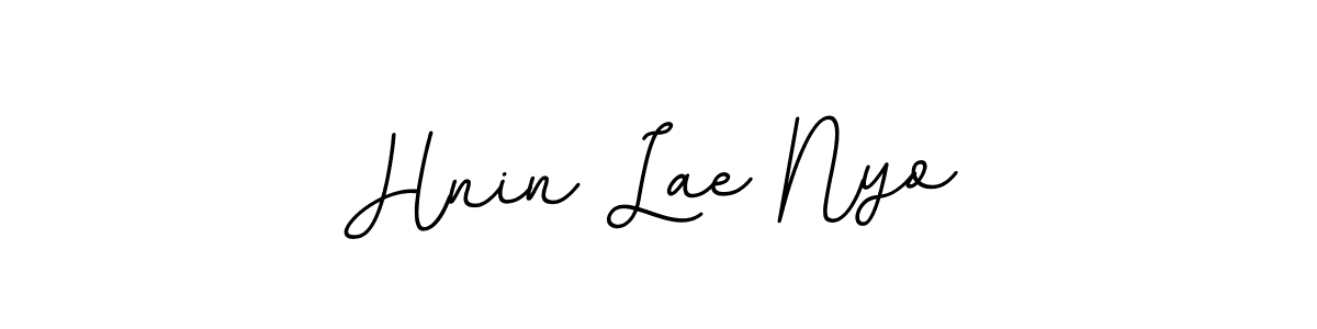 Design your own signature with our free online signature maker. With this signature software, you can create a handwritten (BallpointsItalic-DORy9) signature for name Hnin Lae Nyo. Hnin Lae Nyo signature style 11 images and pictures png