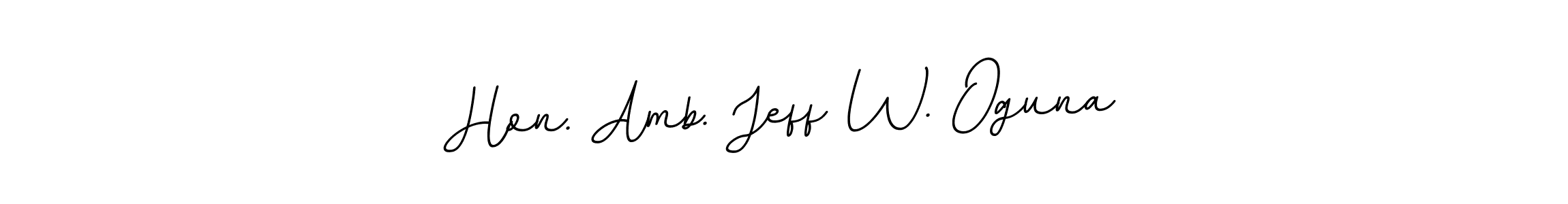 How to make Hon. Amb. Jeff W. Oguna name signature. Use BallpointsItalic-DORy9 style for creating short signs online. This is the latest handwritten sign. Hon. Amb. Jeff W. Oguna signature style 11 images and pictures png