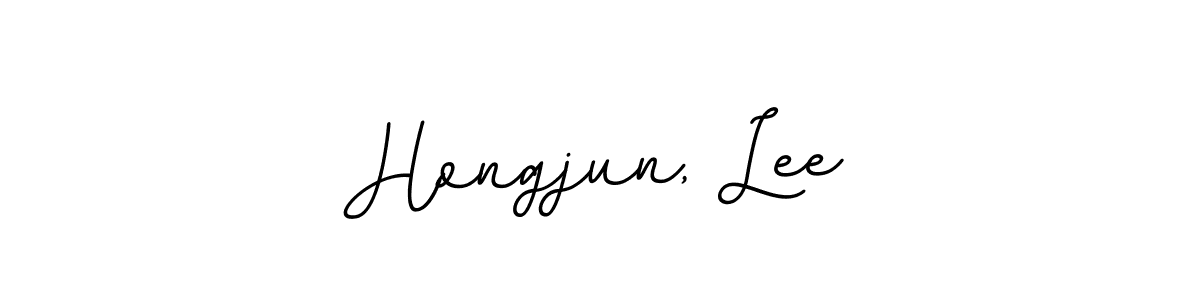 Design your own signature with our free online signature maker. With this signature software, you can create a handwritten (BallpointsItalic-DORy9) signature for name Hongjun, Lee. Hongjun, Lee signature style 11 images and pictures png
