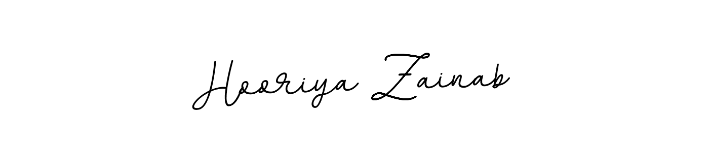 This is the best signature style for the Hooriya Zainab name. Also you like these signature font (BallpointsItalic-DORy9). Mix name signature. Hooriya Zainab signature style 11 images and pictures png