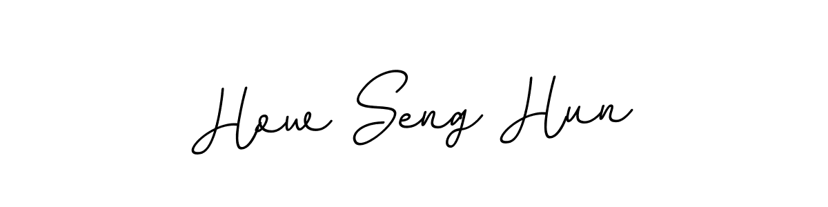 The best way (BallpointsItalic-DORy9) to make a short signature is to pick only two or three words in your name. The name How Seng Hun include a total of six letters. For converting this name. How Seng Hun signature style 11 images and pictures png