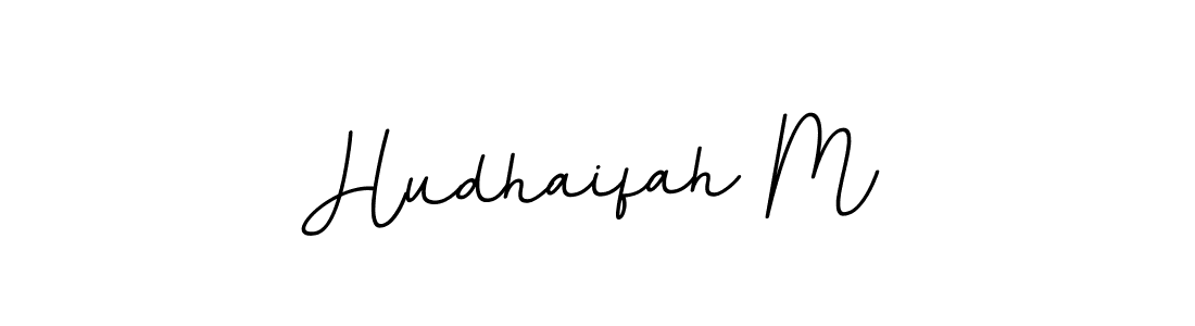 Make a beautiful signature design for name Hudhaifah M. With this signature (BallpointsItalic-DORy9) style, you can create a handwritten signature for free. Hudhaifah M signature style 11 images and pictures png