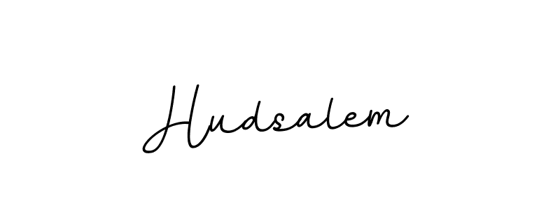 How to make Hudsalem name signature. Use BallpointsItalic-DORy9 style for creating short signs online. This is the latest handwritten sign. Hudsalem signature style 11 images and pictures png