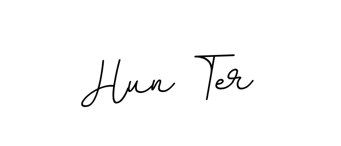 How to make Hun Ter name signature. Use BallpointsItalic-DORy9 style for creating short signs online. This is the latest handwritten sign. Hun Ter signature style 11 images and pictures png