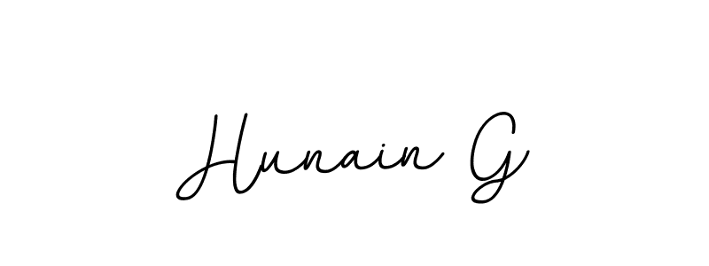 Hunain G stylish signature style. Best Handwritten Sign (BallpointsItalic-DORy9) for my name. Handwritten Signature Collection Ideas for my name Hunain G. Hunain G signature style 11 images and pictures png