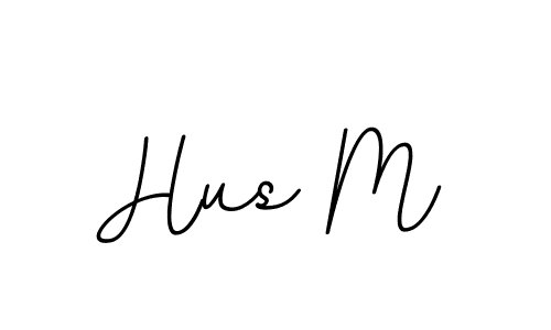 How to make Hus M name signature. Use BallpointsItalic-DORy9 style for creating short signs online. This is the latest handwritten sign. Hus M signature style 11 images and pictures png