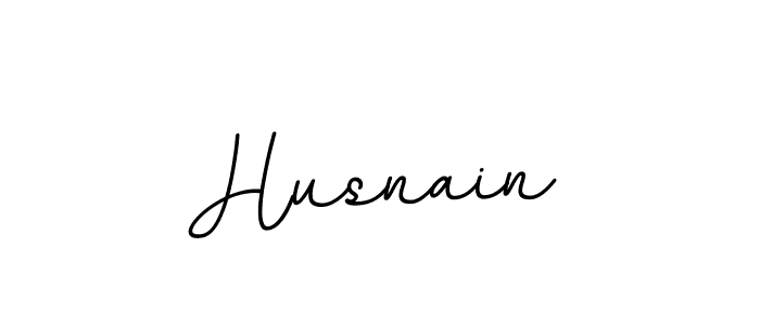 How to make Husnain name signature. Use BallpointsItalic-DORy9 style for creating short signs online. This is the latest handwritten sign. Husnain signature style 11 images and pictures png