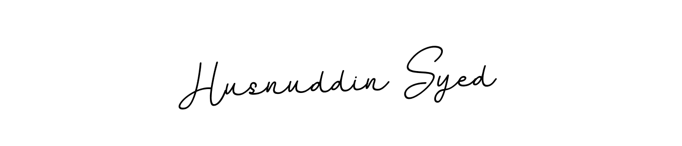 The best way (BallpointsItalic-DORy9) to make a short signature is to pick only two or three words in your name. The name Husnuddin Syed include a total of six letters. For converting this name. Husnuddin Syed signature style 11 images and pictures png