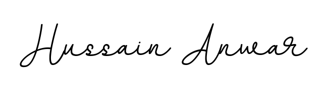 Personalize your online presence with Hussain Anwar signature rendered in elegant BallpointsItalic-DORy9 font. Great for website footers and blogs. Hussain Anwar signature style 11 images and pictures png