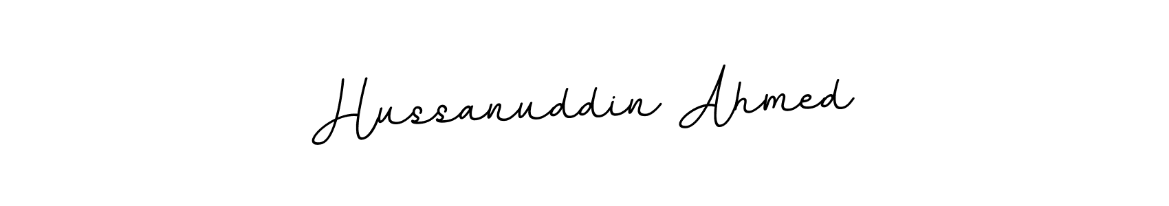 Create a beautiful signature design for name Hussanuddin Ahmed. With this signature (BallpointsItalic-DORy9) fonts, you can make a handwritten signature for free. Hussanuddin Ahmed signature style 11 images and pictures png