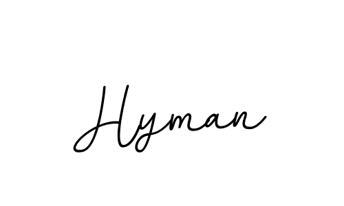Design your own signature with our free online signature maker. With this signature software, you can create a handwritten (BallpointsItalic-DORy9) signature for name Hyman. Hyman signature style 11 images and pictures png