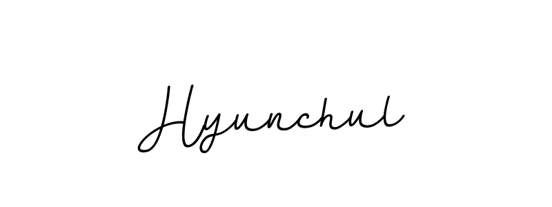 Create a beautiful signature design for name Hyunchul. With this signature (BallpointsItalic-DORy9) fonts, you can make a handwritten signature for free. Hyunchul signature style 11 images and pictures png