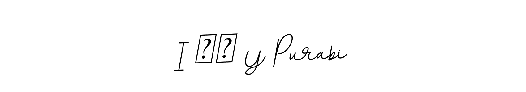 How to make I ♥️ Y Purabi name signature. Use BallpointsItalic-DORy9 style for creating short signs online. This is the latest handwritten sign. I ♥️ Y Purabi signature style 11 images and pictures png