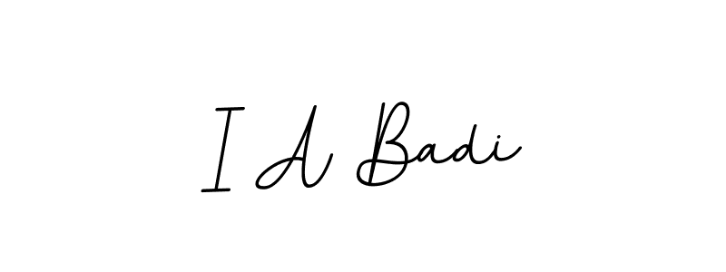 Design your own signature with our free online signature maker. With this signature software, you can create a handwritten (BallpointsItalic-DORy9) signature for name I A Badi. I A Badi signature style 11 images and pictures png