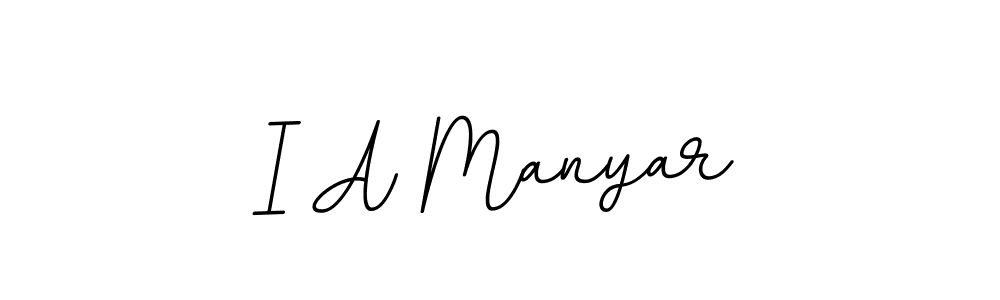 How to make I A Manyar signature? BallpointsItalic-DORy9 is a professional autograph style. Create handwritten signature for I A Manyar name. I A Manyar signature style 11 images and pictures png