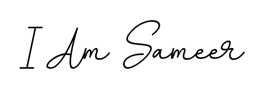 Looking for an artistic signature for I Am Sameer? The BallpointsItalic-DORy9 calligraphy style gives a sophisticated flow suitable for business cards and emails. I Am Sameer signature style 11 images and pictures png