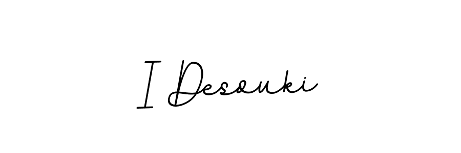 Create a beautiful signature design for name I Desouki. With this signature (BallpointsItalic-DORy9) fonts, you can make a handwritten signature for free. I Desouki signature style 11 images and pictures png