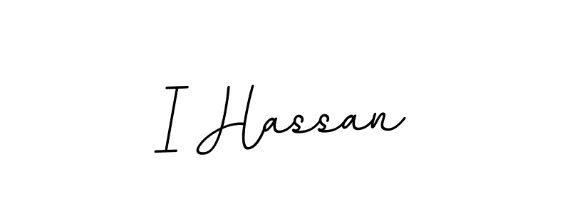 How to make I Hassan name signature. Use BallpointsItalic-DORy9 style for creating short signs online. This is the latest handwritten sign. I Hassan signature style 11 images and pictures png