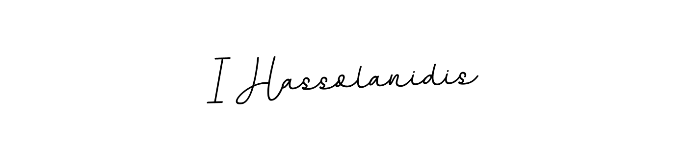 How to make I Hassolanidis name signature. Use BallpointsItalic-DORy9 style for creating short signs online. This is the latest handwritten sign. I Hassolanidis signature style 11 images and pictures png