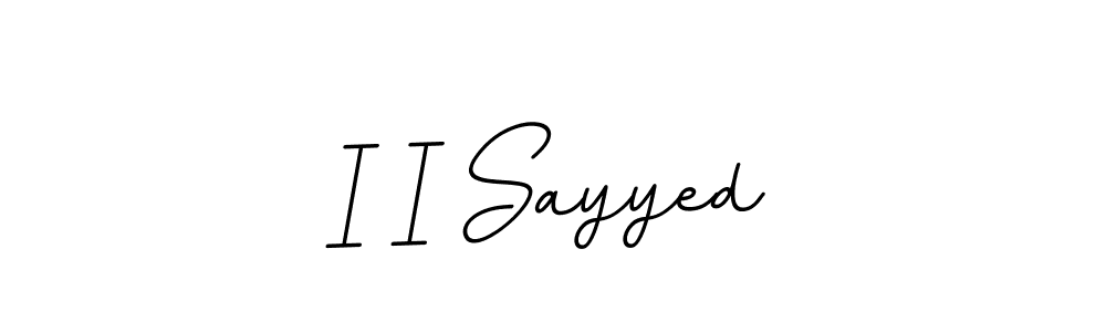 How to make I I Sayyed name signature. Use BallpointsItalic-DORy9 style for creating short signs online. This is the latest handwritten sign. I I Sayyed signature style 11 images and pictures png