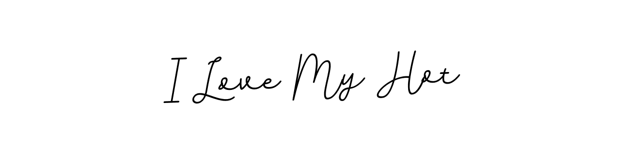 How to make I Love My Hot name signature. Use BallpointsItalic-DORy9 style for creating short signs online. This is the latest handwritten sign. I Love My Hot signature style 11 images and pictures png
