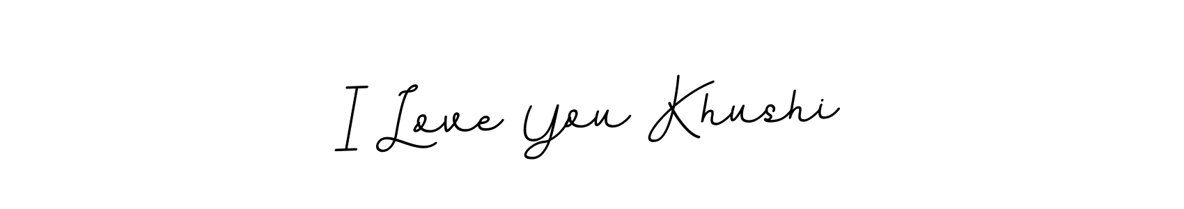 This is the best signature style for the I Love You Khushi name. Also you like these signature font (BallpointsItalic-DORy9). Mix name signature. I Love You Khushi signature style 11 images and pictures png
