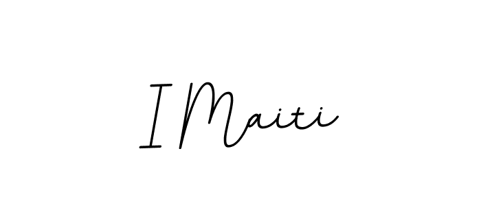 Design your own signature with our free online signature maker. With this signature software, you can create a handwritten (BallpointsItalic-DORy9) signature for name I Maiti. I Maiti signature style 11 images and pictures png