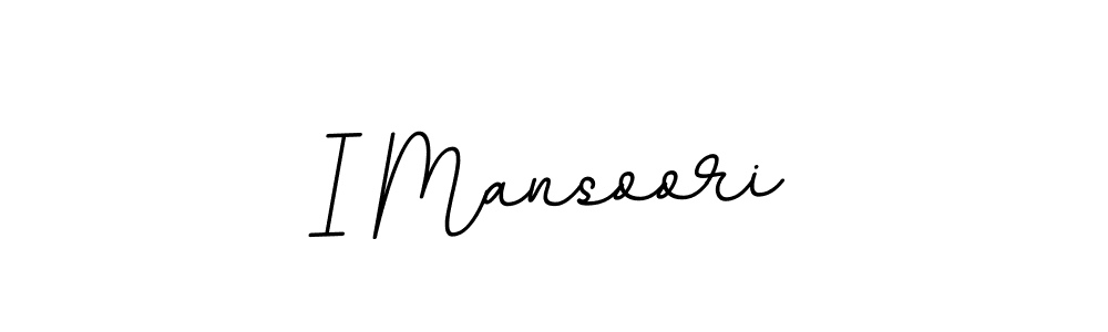 How to make I Mansoori name signature. Use BallpointsItalic-DORy9 style for creating short signs online. This is the latest handwritten sign. I Mansoori signature style 11 images and pictures png