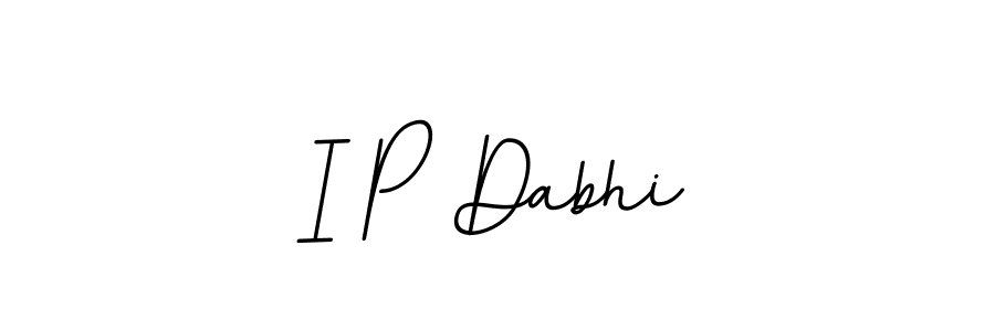 Create a beautiful signature design for name I P Dabhi. With this signature (BallpointsItalic-DORy9) fonts, you can make a handwritten signature for free. I P Dabhi signature style 11 images and pictures png
